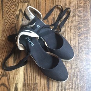 Soludos black lace up espadrilles
